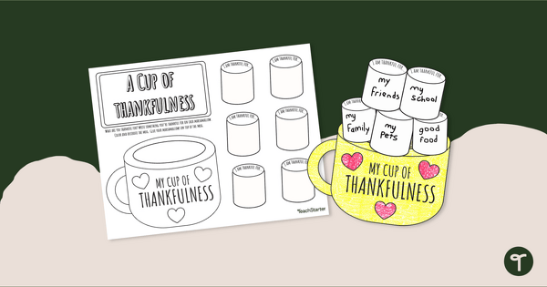 Go to I Am Thankful Mug- Printable Thanksgiving Craft teaching resource