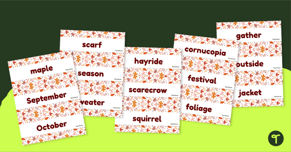 Go to Fall Word Wall Vocabulary teaching resource