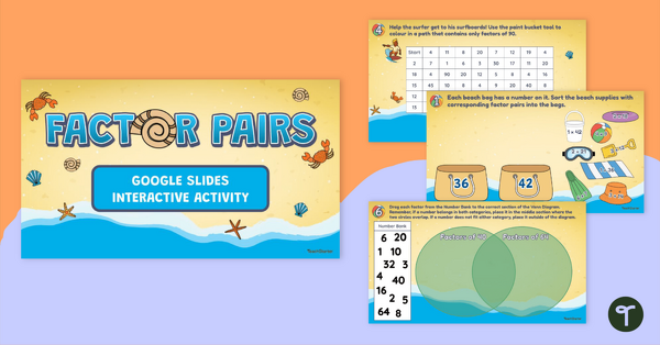 Go to Factor Pairs Interactive Activity for Year 5 teaching resource