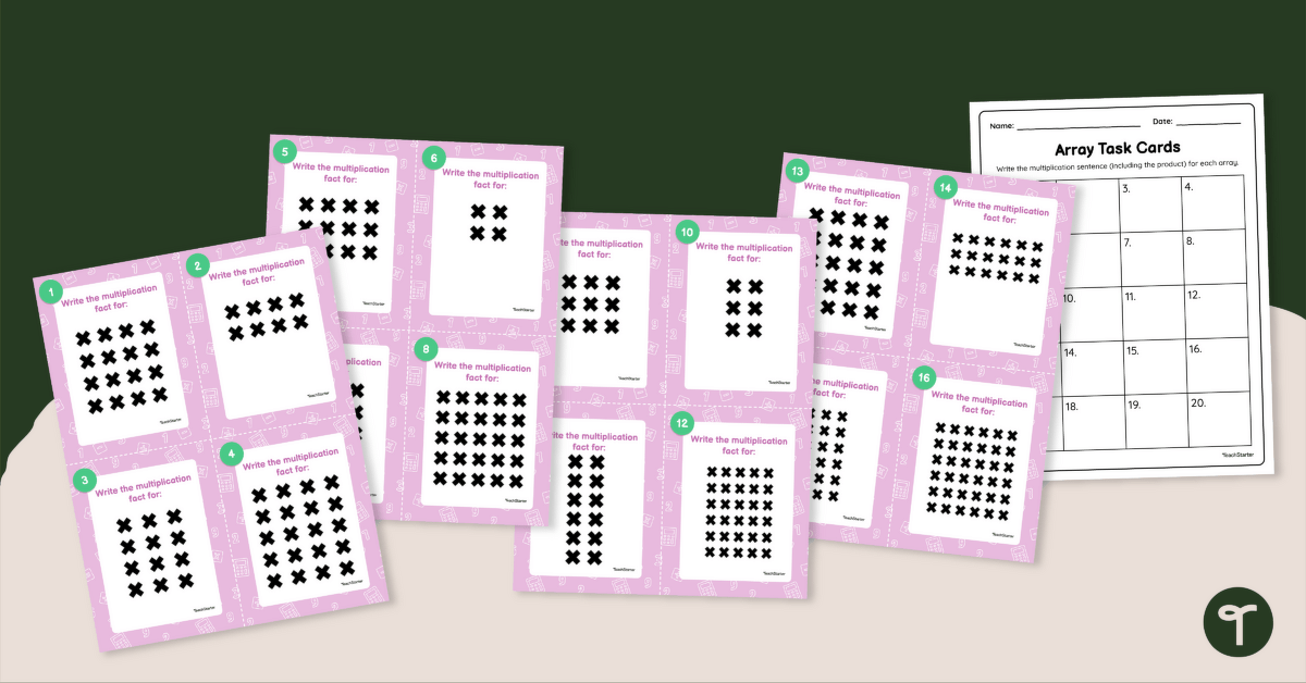 Multiplication With Arrays Task Cards teaching resource