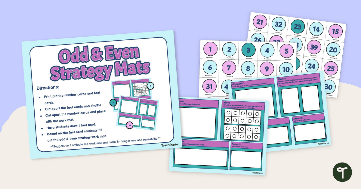 Odd and Even Numbers Work Mat teaching resource