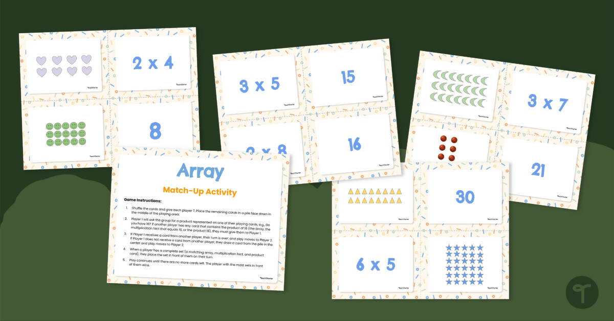 Array Match-Up Activity for 3rd Grade teaching resource