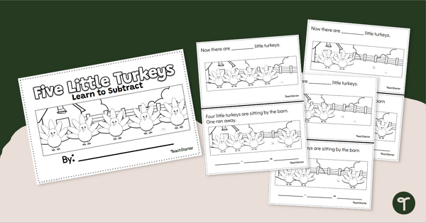 Go to 5 Little Turkeys - Thanksgiving Subtraction Book teaching resource