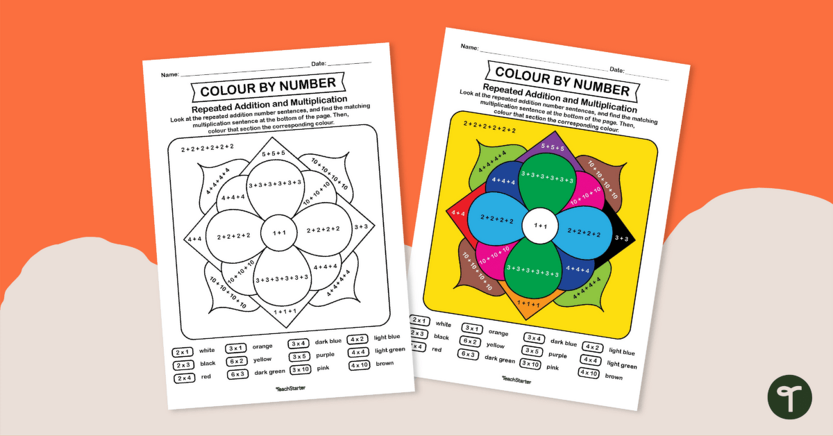 Colour by Number – Repeated Addition and Multiplication teaching resource