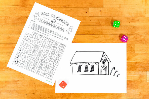 Roll to Create a Gingerbread House teaching resource