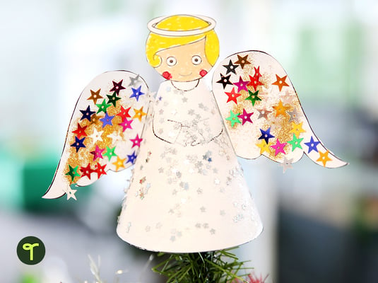 Printable Paper Ornament - Angel Tree Topper teaching resource