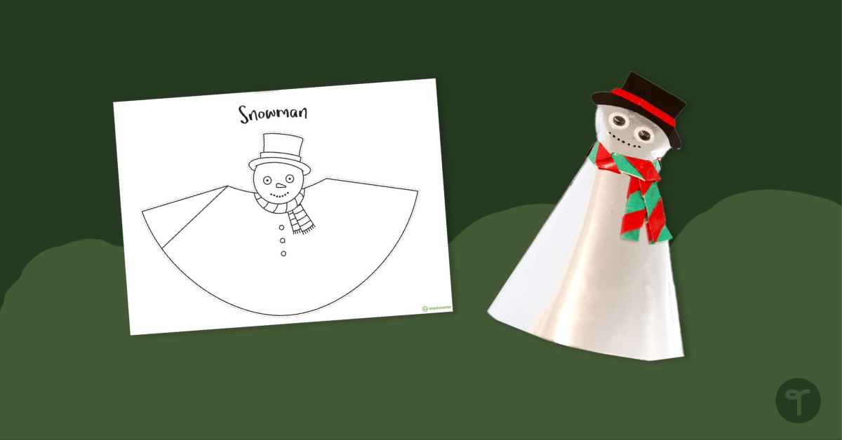 Snowman Tree Topper Template teaching resource