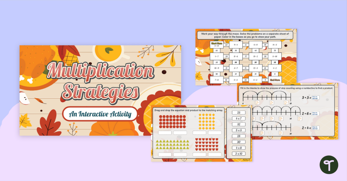 Thanksgiving Multiplication - Interactive Activity teaching resource