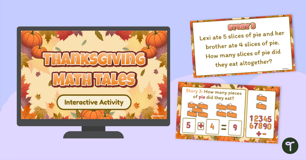 Go to Thanksgiving Math Tales - Kindergarten Math Problems teaching resource