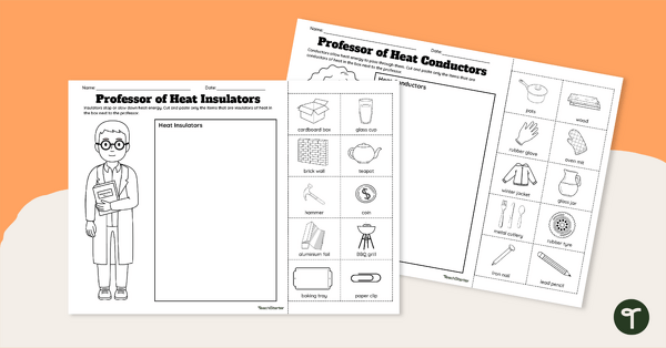 Go to Heat Conductors and Insulators Sorting Worksheet teaching resource