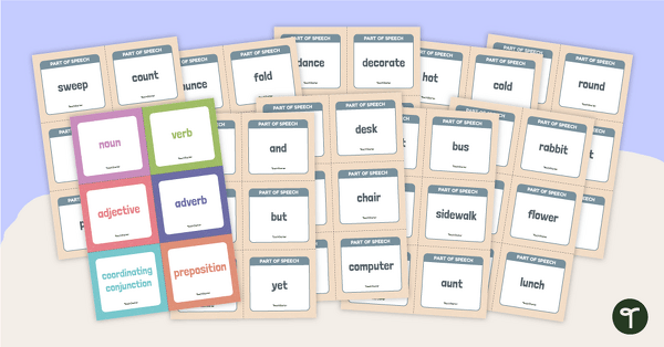 Go to Parts of Speech Word Cards Sorting Activity teaching resource