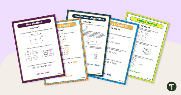 Go to Multi-Digit Multiplication Strategies Poster Pack teaching resource