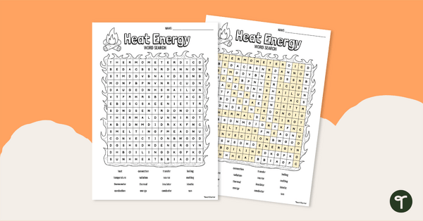 Go to Heat Energy Word Search teaching resource