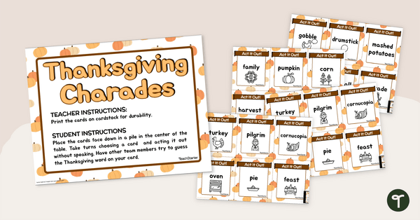 Go to Thanksgiving Charades Game teaching resource