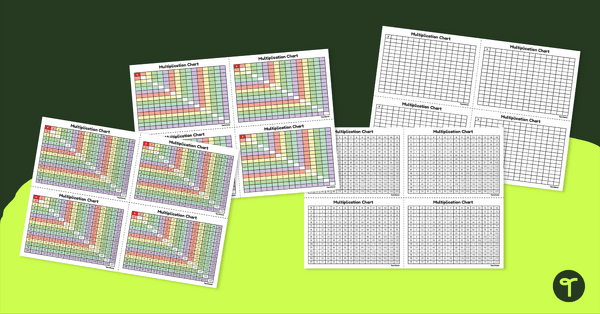 Go to Desk-Sized Multiplication Charts for Students teaching resource