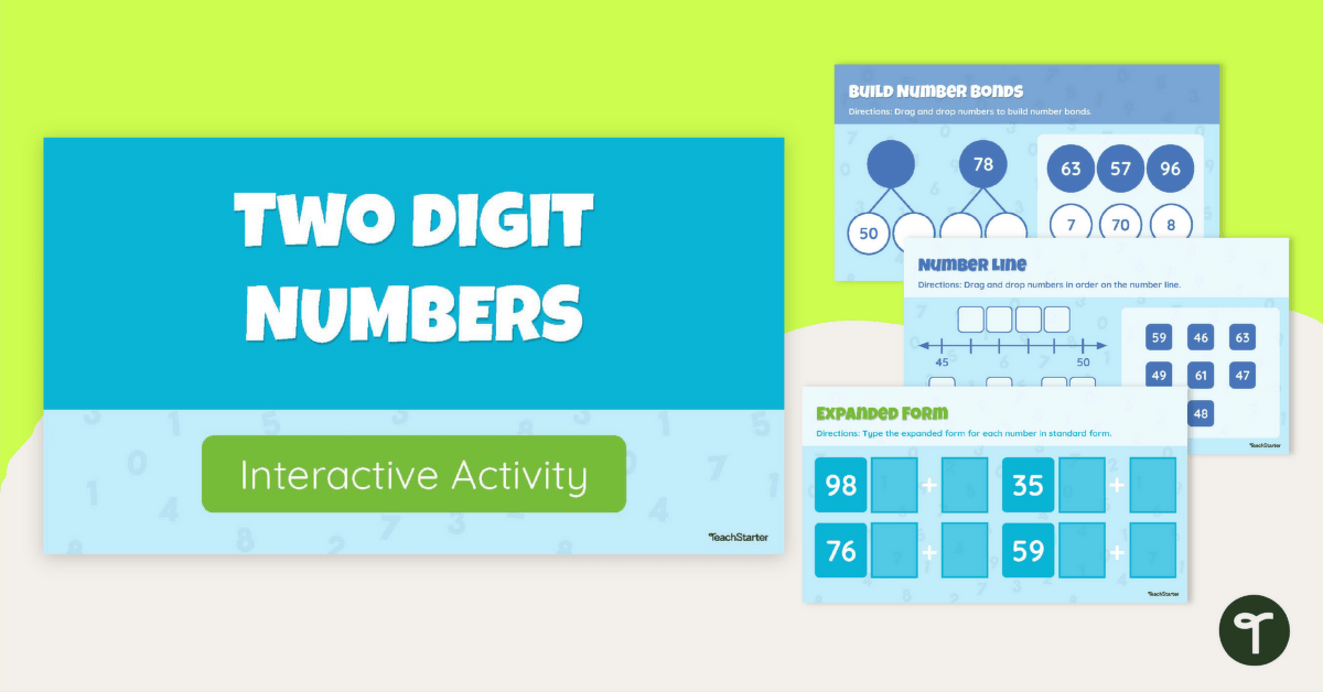 2-Digit Numbers Interactive Activity teaching resource