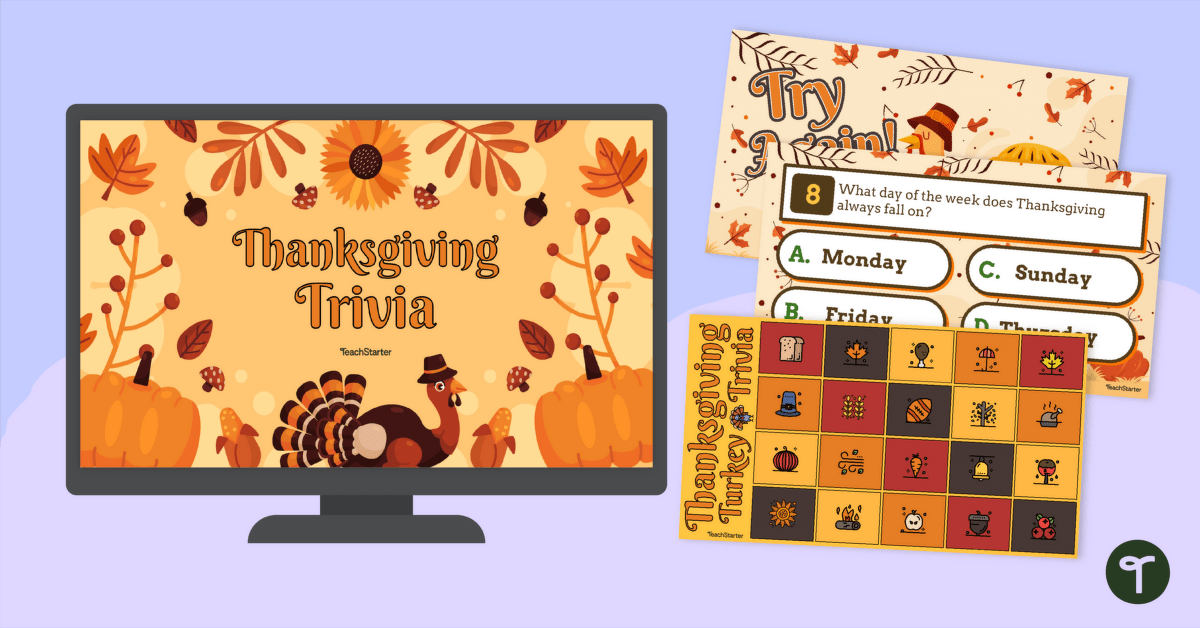 Thanksgiving Trivia Game teaching resource