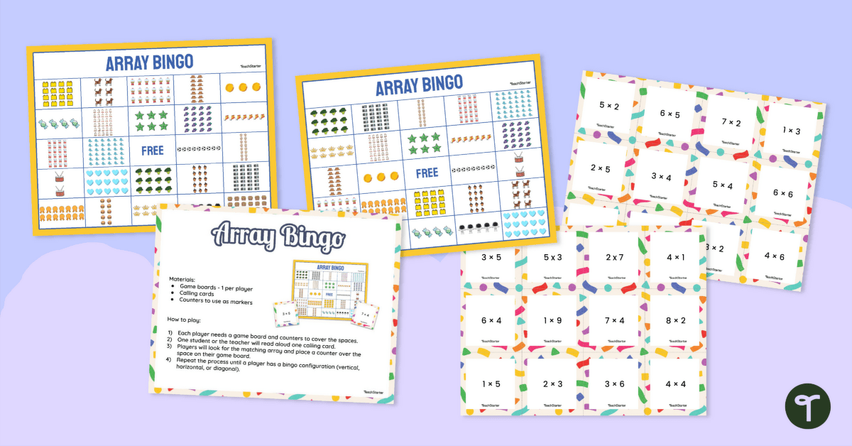 Multiplication With Arrays Bingo teaching resource