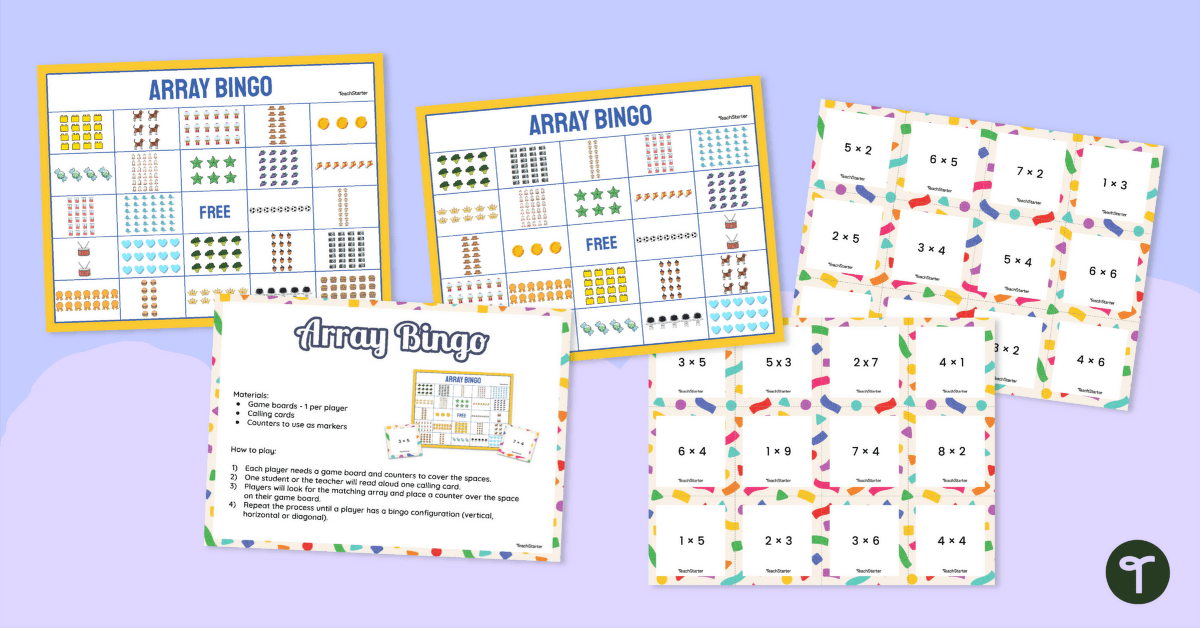 Multiplication With Arrays Bingo teaching resource