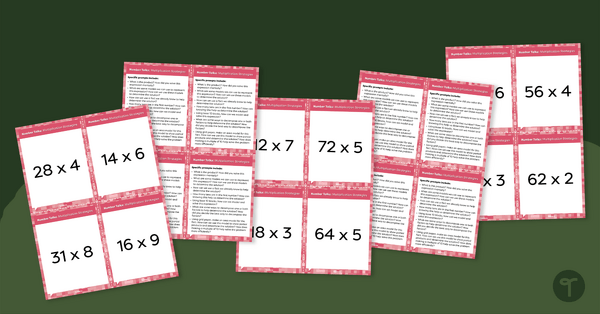 Go to Number Talks – Multiplication Strategies Task Cards teaching resource
