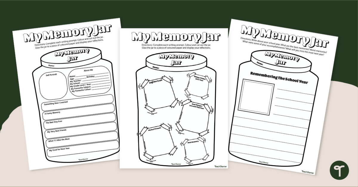Memory Jar - End of Year Reflection Craft teaching resource