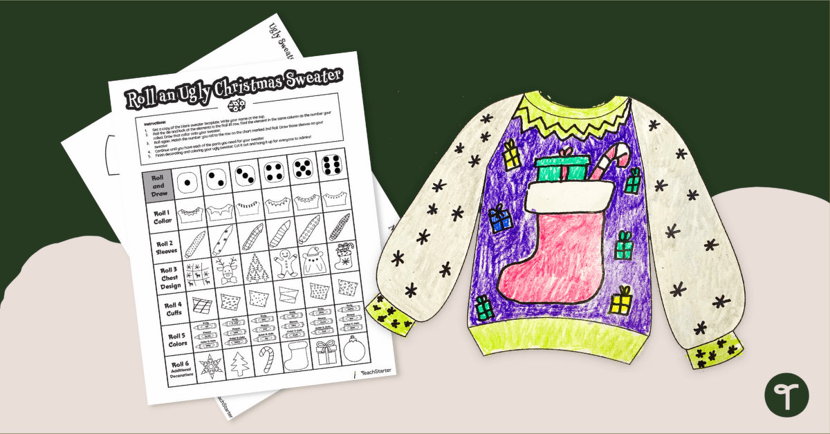 Ugly Christmas Sweater - Dice Game teaching resource