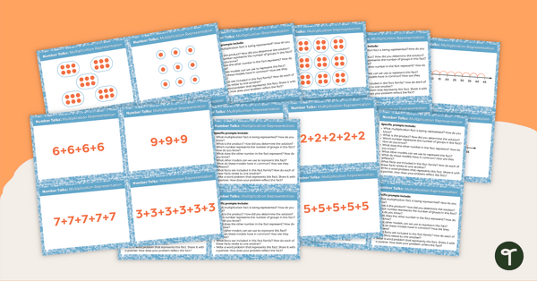 Go to Number Talks – Multiplication Representation Task Cards teaching resource