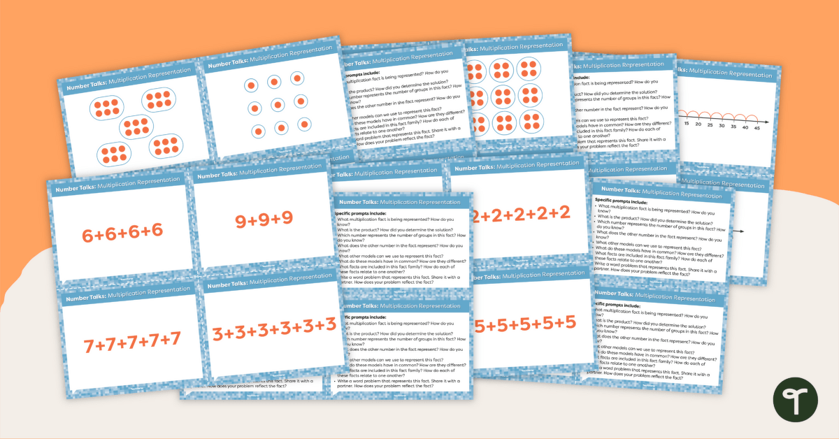 Number Talks – Multiplication Representation Task Cards teaching resource