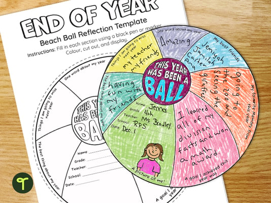 This Year Was a Ball! End of the Year Craft Template teaching resource