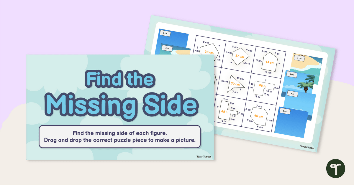 Find the Missing Side Interactive Puzzle teaching resource