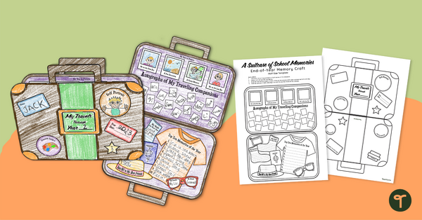 Go to Memory Suitcase - End of Year Reflection Craft teaching resource