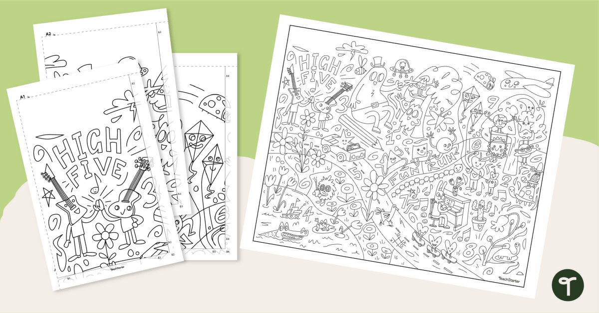 Collaborative Art Project - Large Coloring Poster teaching resource