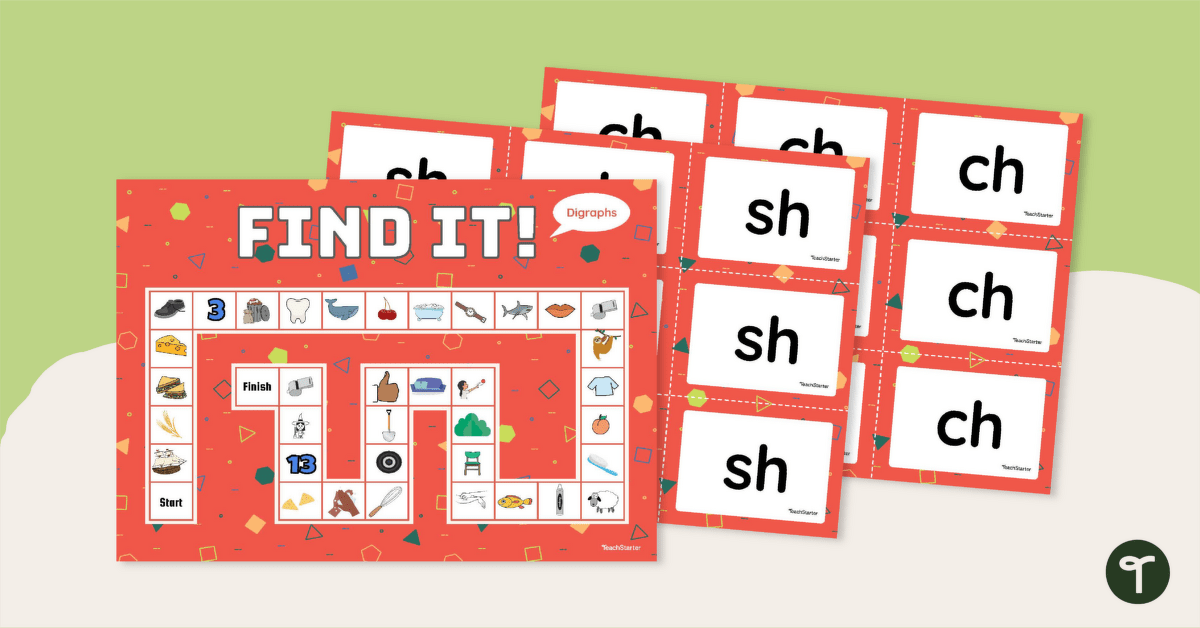 FIND IT! Consonant Digraphs Board Game teaching resource