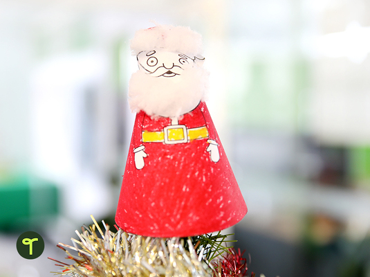 Christmas Santa Tree Topper Template teaching resource
