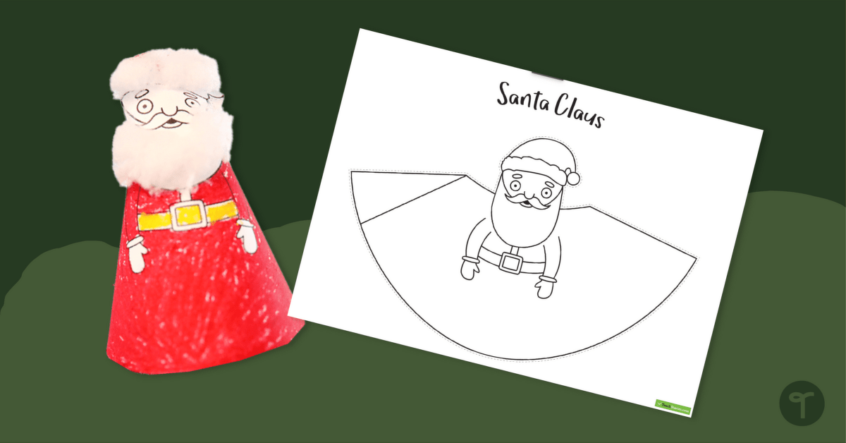 Christmas Santa Tree Topper Template teaching-resource