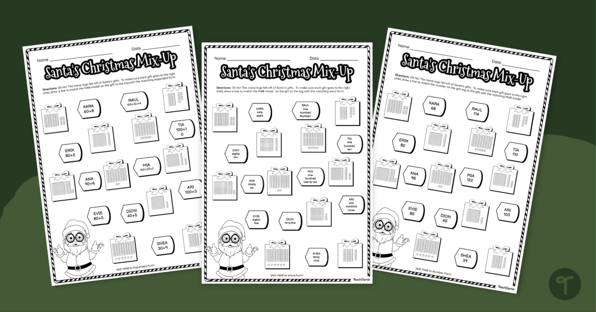Santa's Mix-Up - Place Value & Expanded Form Maths Worksheets teaching resource