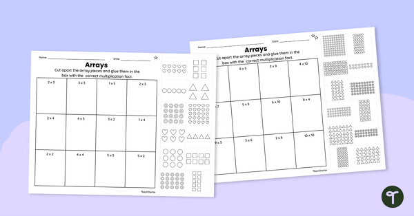 Go to Cut and Paste Array Worksheets teaching resource