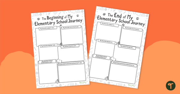 Go to Last Day of 5th Grade - Printable Then & Now Scrapbook Template teaching resource