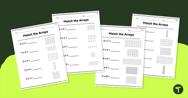 Go to Match the Arrays Worksheet Pack teaching resource