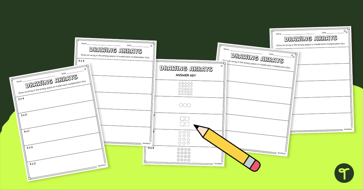 Drawing Arrays Worksheet Pack teaching resource