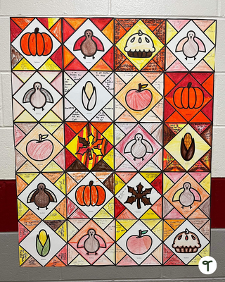 I Am Thankful Quilt - Thanksgiving Art Project teaching resource