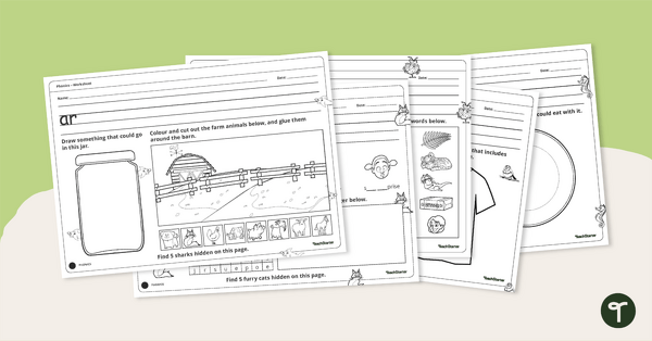 Go to R-Controlled Digraphs Worksheet Pack teaching resource