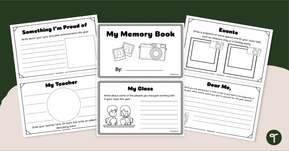 End of Year Memories - Printable Mini Book Template teaching resource