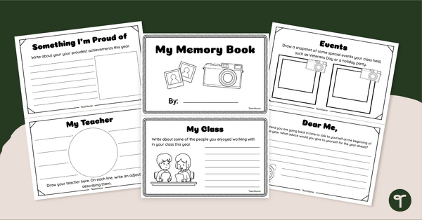 Go to End of Year Memories - Printable Mini Book Template teaching resource