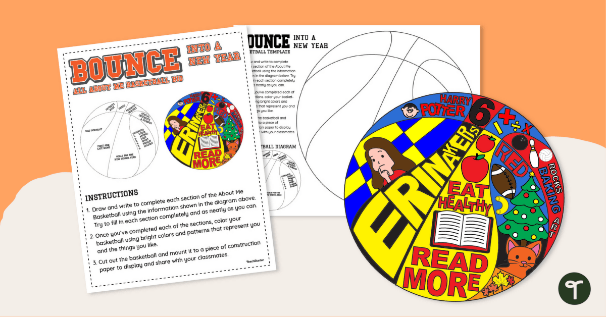 All About Me Template - Basketball teaching resource