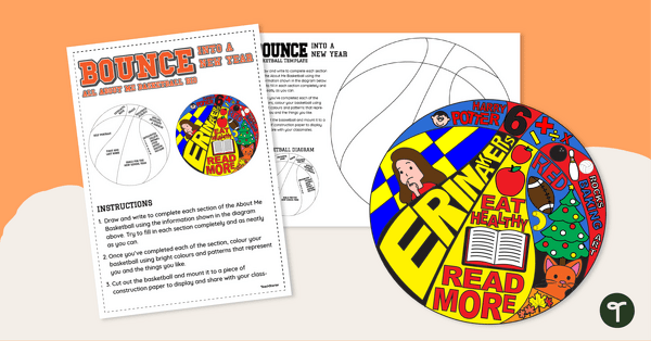 Go to All About Me Template - Basketball teaching resource