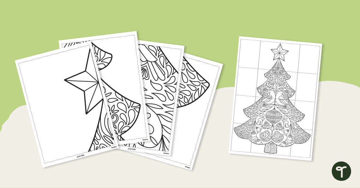Whole-Class Colouring Sheet – Christmas Tree teaching resource