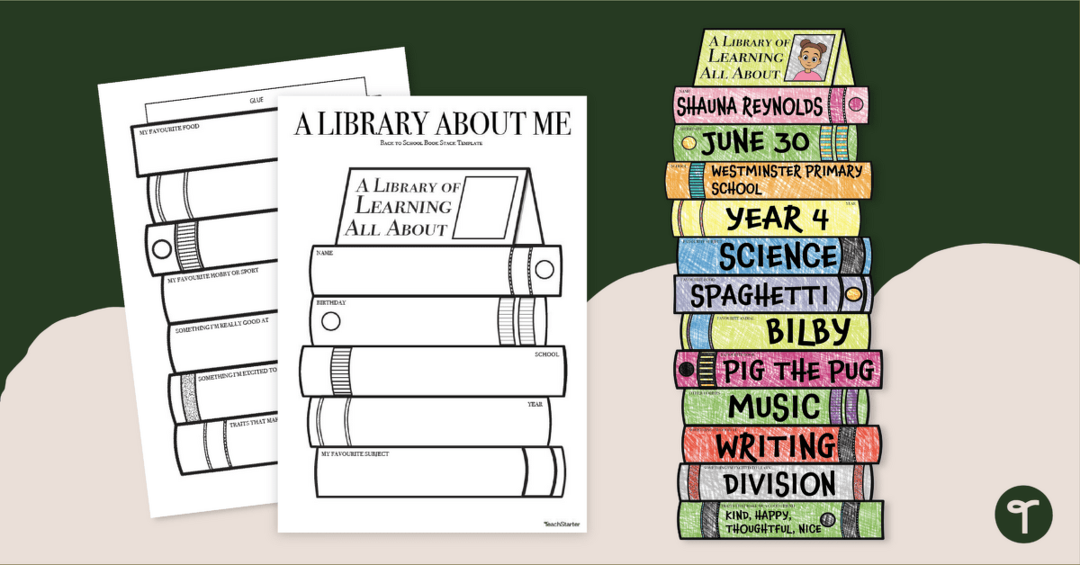 All About Me Activity - Library of Learning About Me Craft teaching resource
