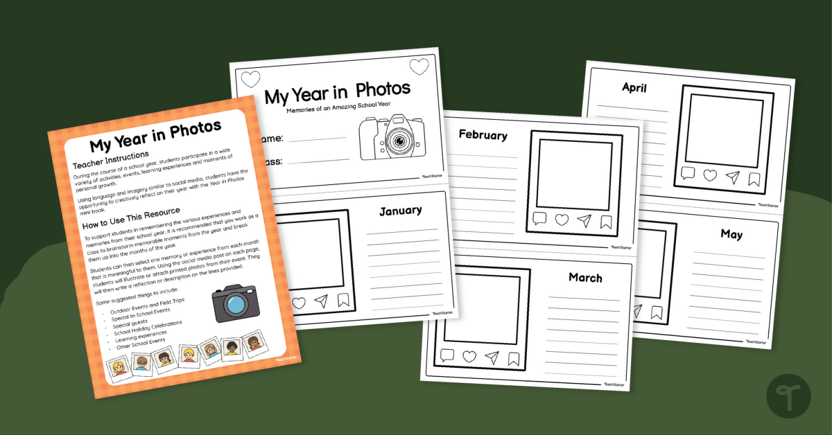 My Year in Photos - End of School Year Photo Book teaching resource