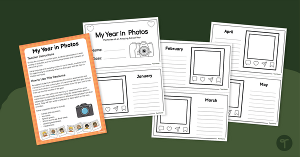 Go to My Year in Photos - End of School Year Photo Book teaching resource